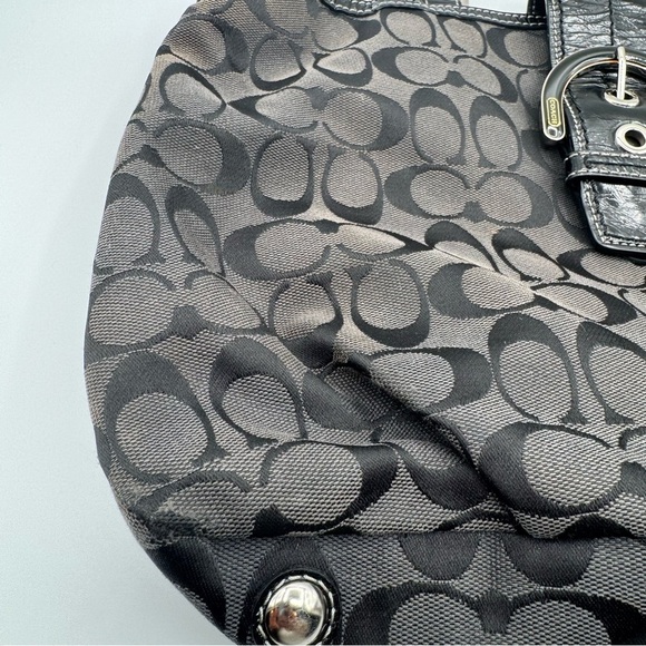 Vintage Coach Soho Black Signature Jacquard Shoulder Bag | Good Used Condition - Picture 10 of 16